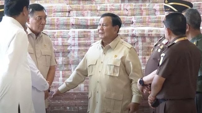 Prabowo Saksikan Penyerahan Uang Senilai Rp 13 Triliun